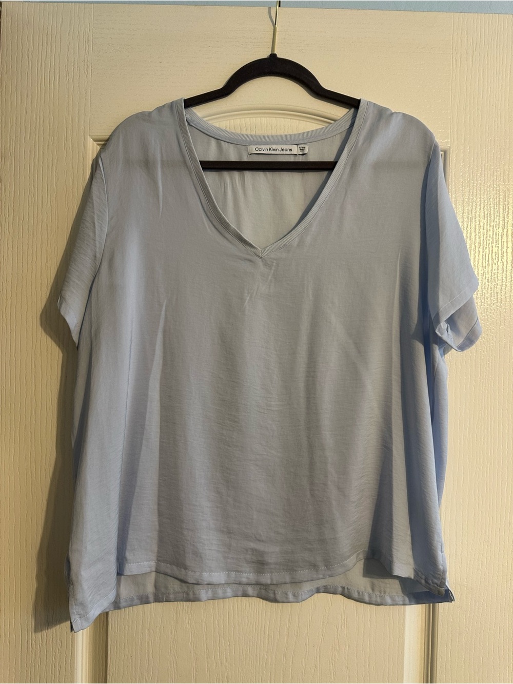 Calvin Klein Jeans Pale Blue V-Neck Short Sleeve Tee